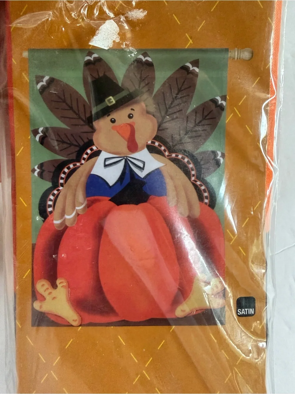 Evergreen Satin Reflection Flag, Thanksgiving 29”x43”